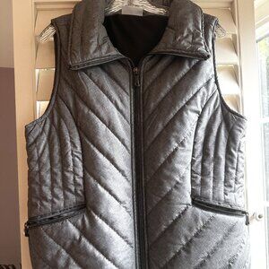 Gray Quilted Puffer Vest Women's L